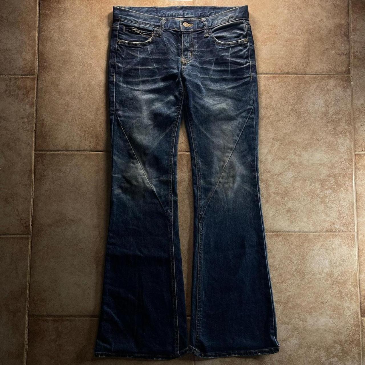 Japanese Archive Vintage Faded Flared Low-Rise Denim Jeans Blue Size 30